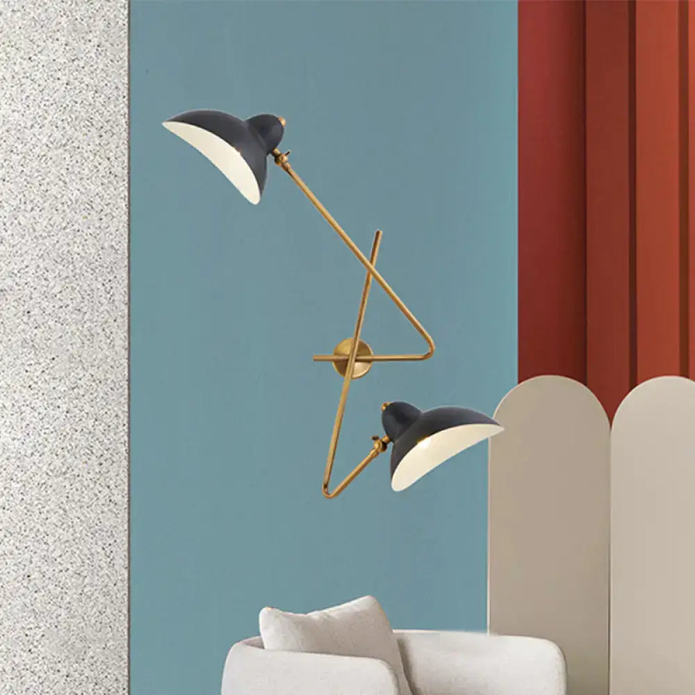 DecorBites™ Modern Metal Duckbill Wall Sconce Lamp – 2-Light Black Fixture for Living Room