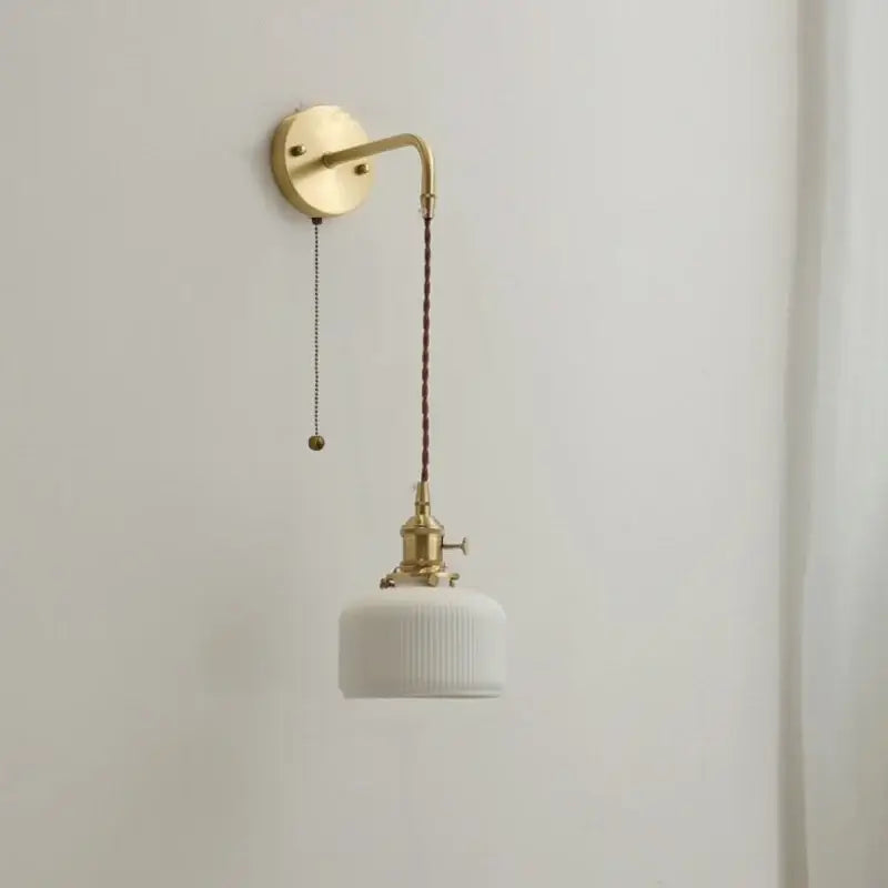 DecorBites™ Ceramic Copper LED Wall Lamp with Pull Chain Switch for Modern Style Interiors