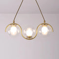 DecorBites™ Minimalist Clear Glass Island Lighting - Orb Shaped - 3/5/7 Lights - Hanging Light Fixture in Brass