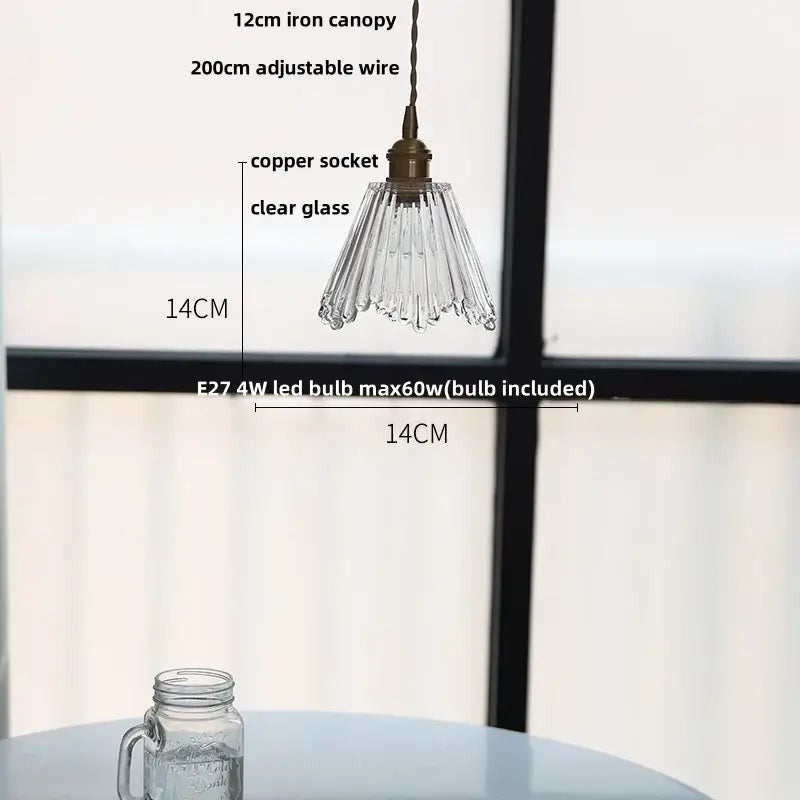 Modern brass and clear glass led pendant lamp for dining room