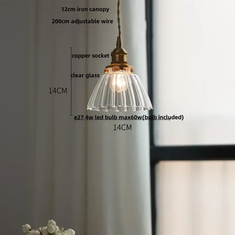 Modern brass and clear glass led pendant lamp for dining room