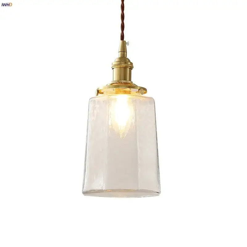 Modern brass and clear glass led pendant lamp for dining room