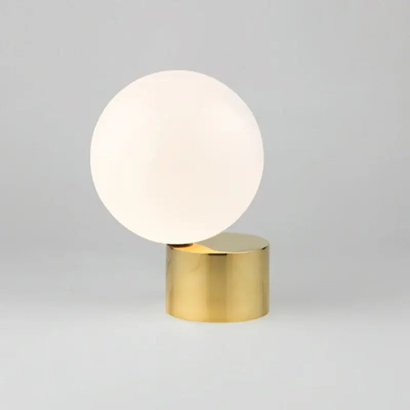 Modern brass and decorbites glass circular table lamp for bedroom