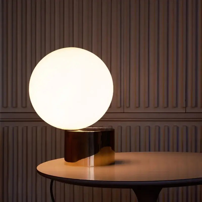 Modern brass and glass ball table lamp bedroom bedside light