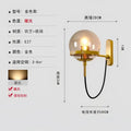 Modern brass and glass globe led wall lamps bedroom sconce light