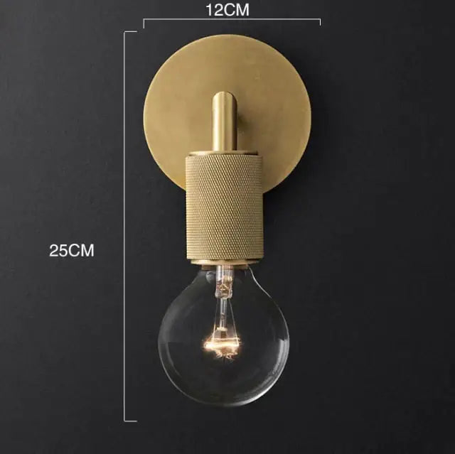 Modern brass and glass wall sconce bedroom light