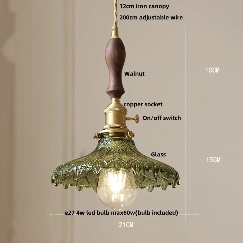 DecorBites™ Clear Glass Knob Switch LED Pendant Light Fixture: Modern Nordic Hanging Chandelier