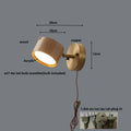 Modern brass and wood base wall sconce for living room spotlight