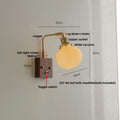 Modern brass and wood wall light fixture bedroom ribbed glass sconce