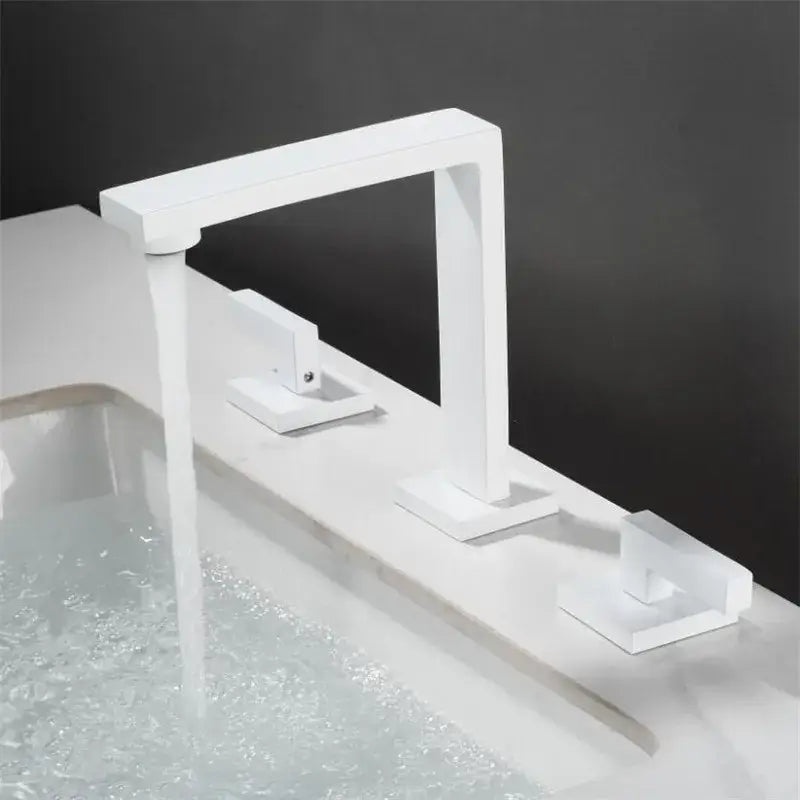 DecorBites™ Brass Black Basin Faucet | Antique Waterfall Sink Faucet | Hot & Cold 3-Hole Faucet