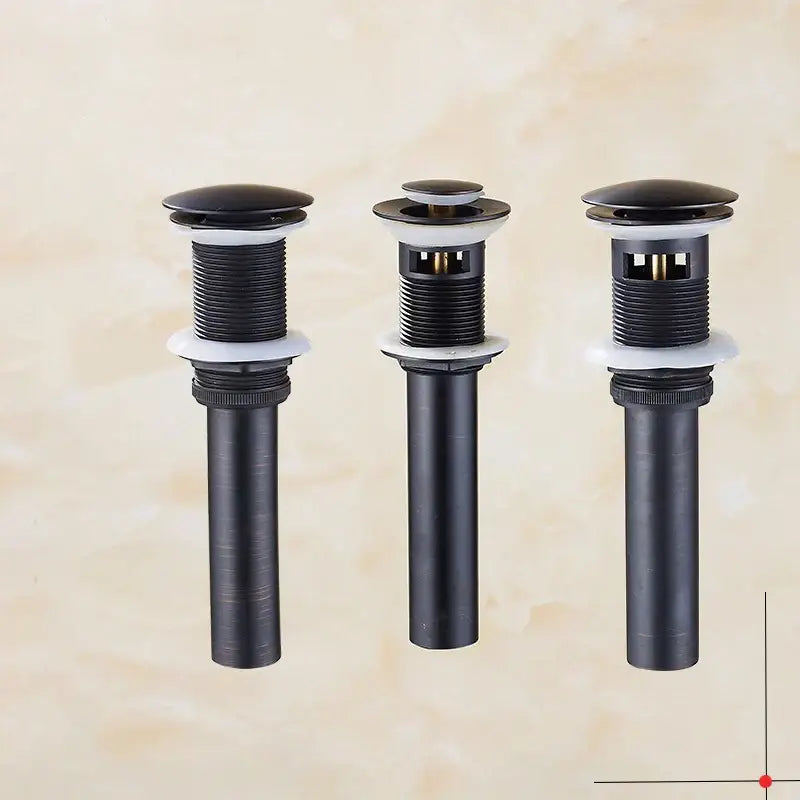 Modern brass black pop up drain stopper bathroom sink overflow