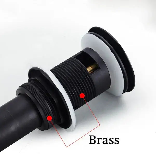 Modern brass black pop up drain stopper bathroom sink overflow