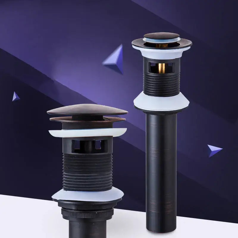 Modern brass black pop up drain stopper bathroom sink overflow