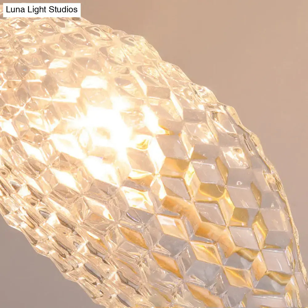Modern brass crystal beveled light fixture hallway sconce