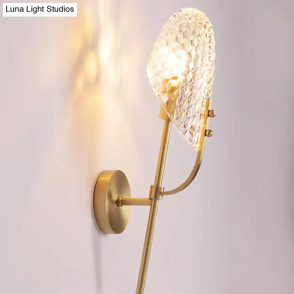 Modern brass crystal beveled light fixture hallway sconce