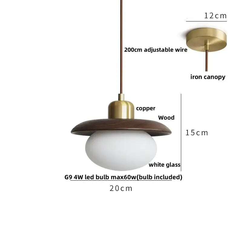 DecorBites™ LED Wood Pendant Light Fixture | Adjustable Hanging Lamp for Home Decor