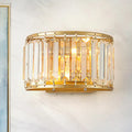 Modern brass drum shaped crystal wall sconce living room light