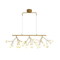 DecorBites™ 27-Bulb Island Light Brass Finish Hanging Lamp with Glass Shade - Minimalist Branch Design