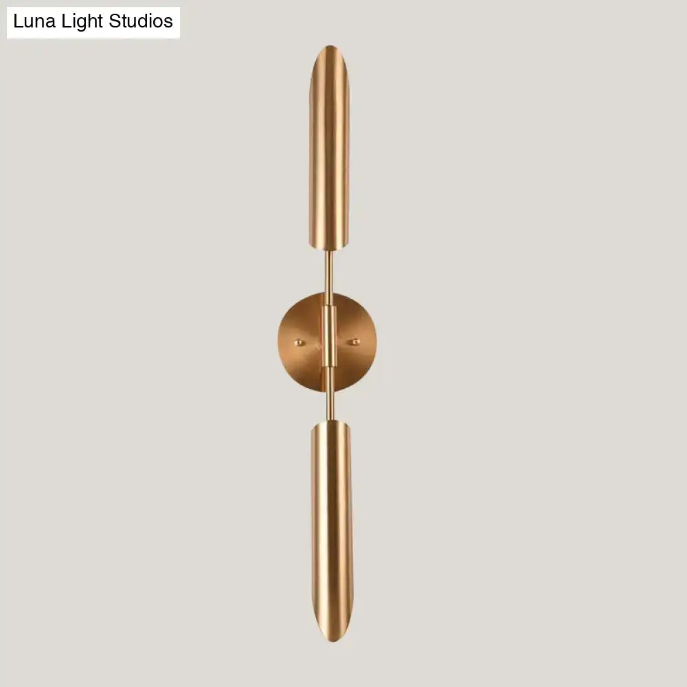 Modern brass finish led wall lamp bedroom sconce