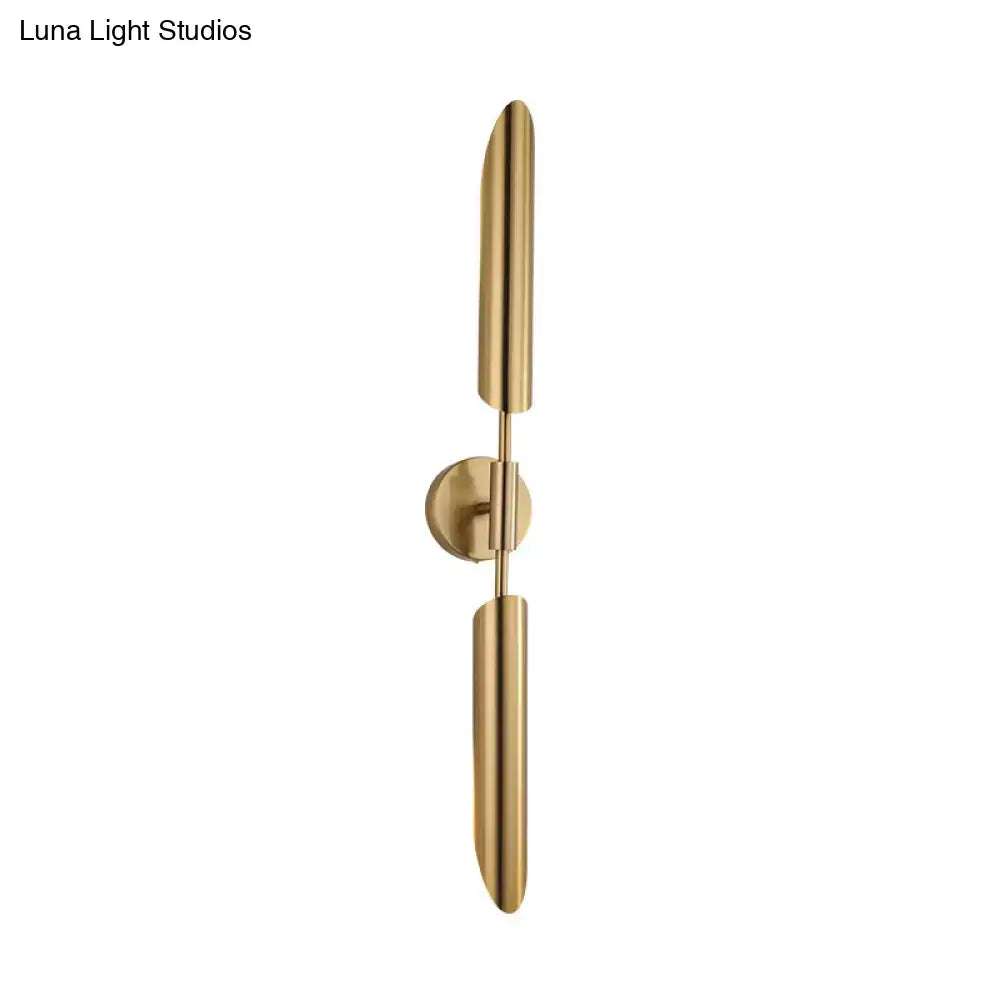Modern brass finish led wall lamp bedroom sconce