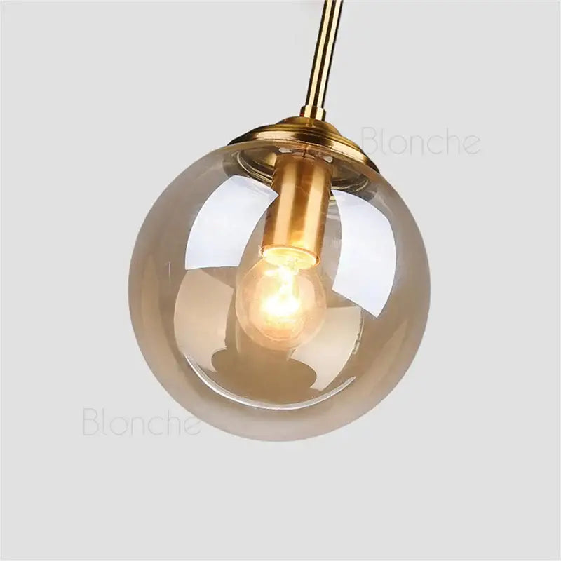 DecorBites™ Glass Ball Pendant Lights - 15cm Modern Gold Hanging Lamps for Home Decor