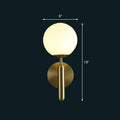 Modern brass glass globe wall mount light living room sconce