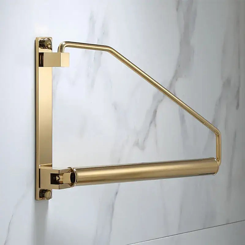 DecorBites™ Brass Gold Wall Clothing Hanger Holder Organizer Rack for Folding Drying