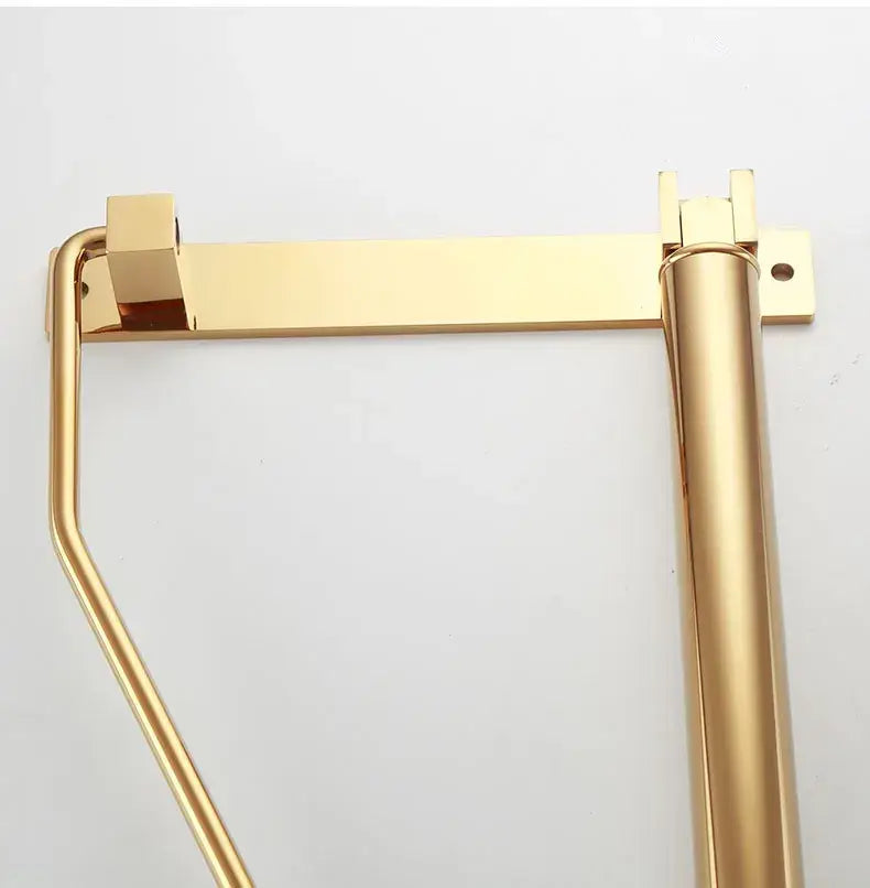 DecorBites™ Brass Gold Wall Clothing Hanger Holder Organizer Rack for Folding Drying