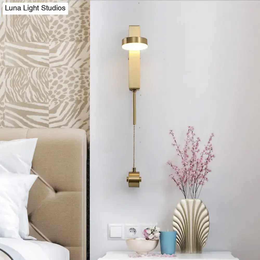 DecorBites™ Minimalist L-Shaped LED Wall Sconce with Pull Chain for Living Room Lighting