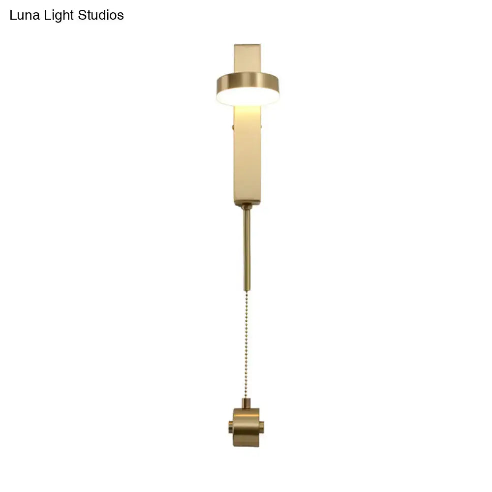 DecorBites™ Minimalist L-Shaped LED Wall Sconce with Pull Chain for Living Room Lighting