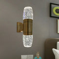 Modern brass led crystal wall sconce light for bedroom