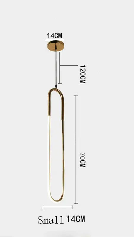 Modern brass led u-shaped bar chandelier dining room light