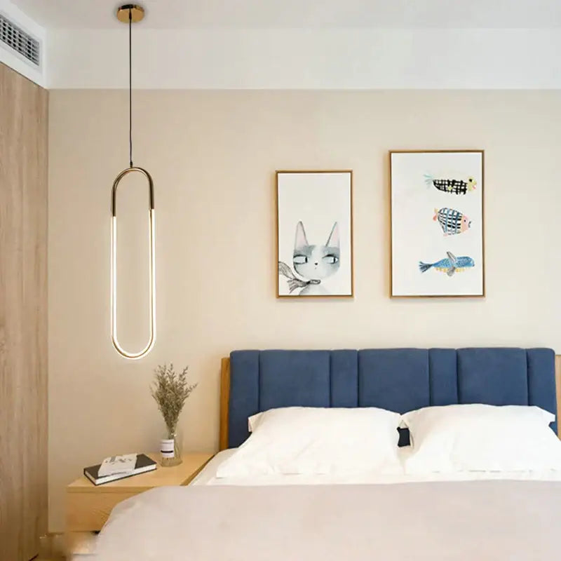 Modern brass led u-shaped bar chandelier dining room light