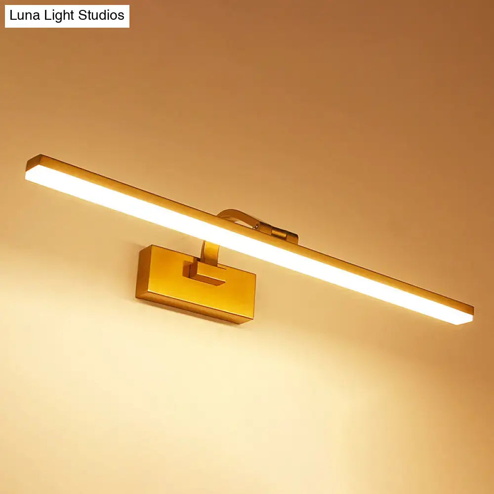 Modern brass linear vanity led light bathroom wall fixture