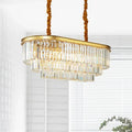 Modern brass oval crystal chandelier dining room hanging light
