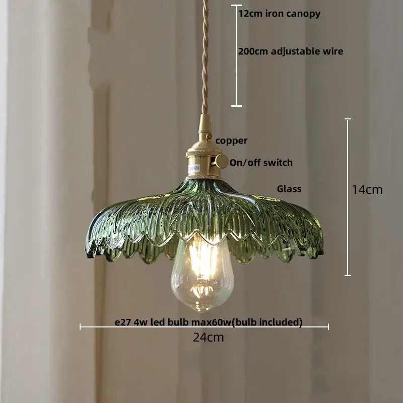 Modern brass ribbed clear glass pendant lamp dining room hanging light