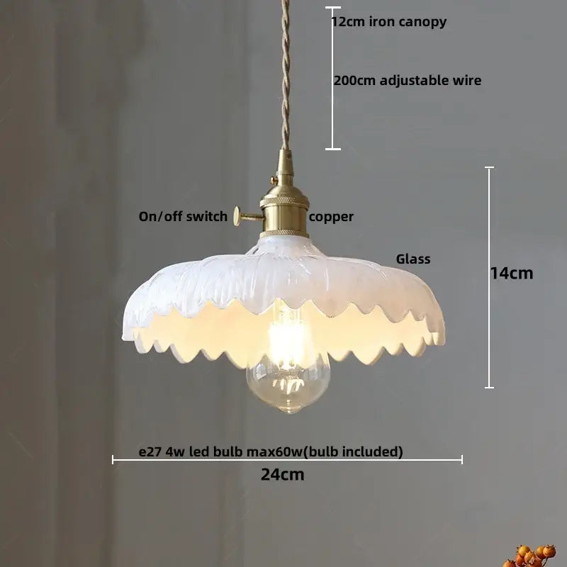 Modern brass ribbed clear glass pendant lamp dining room hanging light