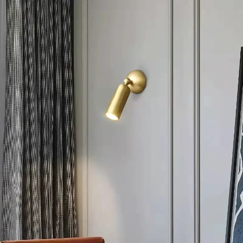 DecorBites™ Brass Rotatable LED Wall Sconces, 3-Color Dimming, Modern Copper Design