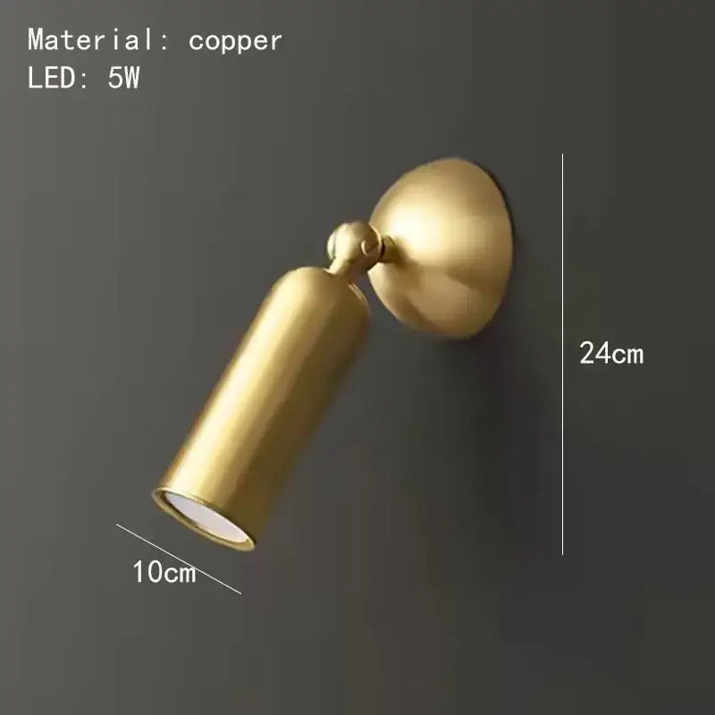 DecorBites™ Brass Rotatable LED Wall Sconces, 3-Color Dimming, Modern Copper Design