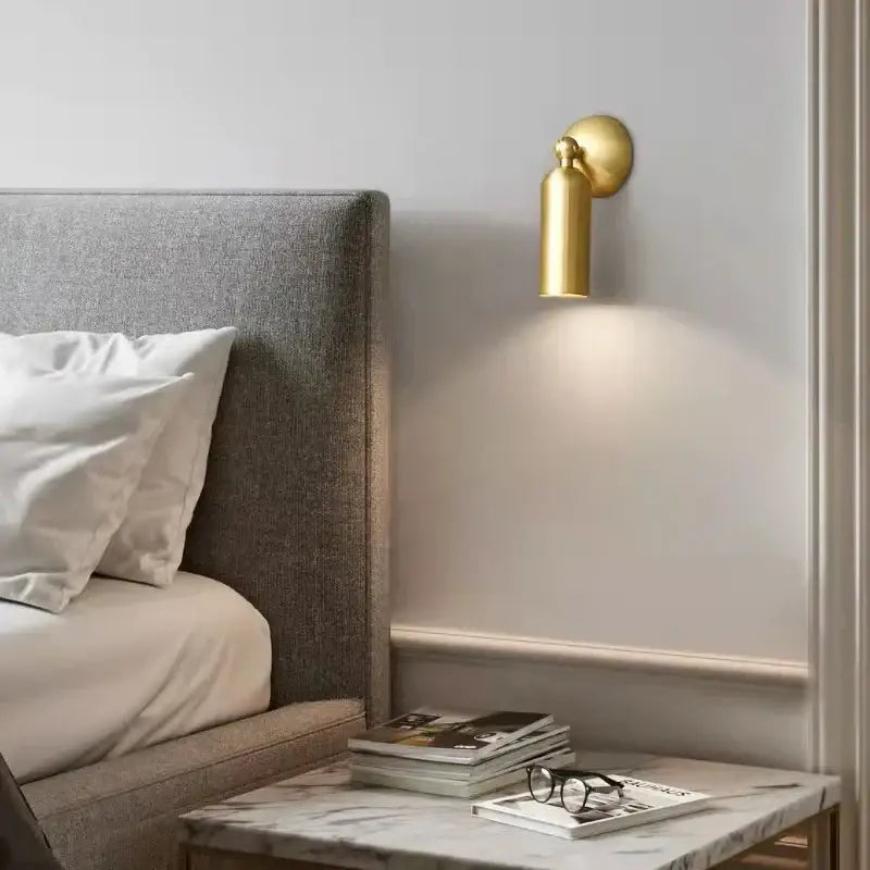 DecorBites™ Brass Rotatable LED Wall Sconces, 3-Color Dimming, Modern Copper Design