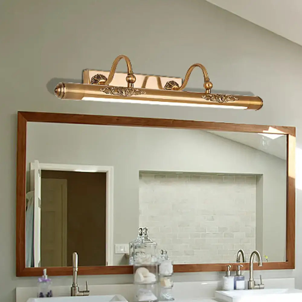 DecorBites™ Modern Brass Wall Mounted Lamp with LED Vanity Lighting and 2 Arms