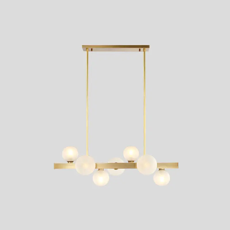 DecorBites™ Gold Simplicity Globe Pendant Lamp: Frosted Glass Dining Room Island Lighting
