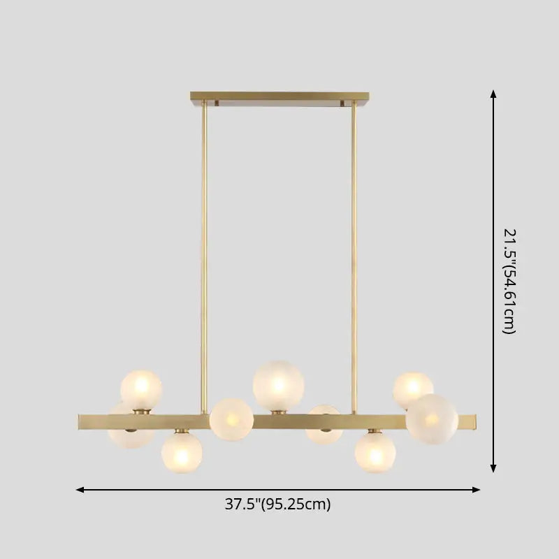 DecorBites™ Gold Simplicity Globe Pendant Lamp: Frosted Glass Dining Room Island Lighting