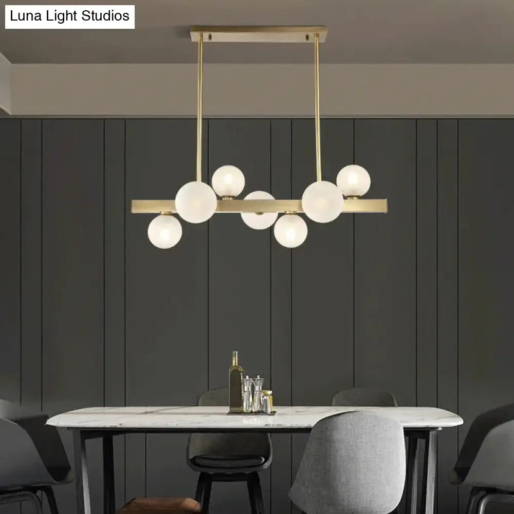 DecorBites™ Modern Brass LED Glass Island Pendant Light Fixture - Spherical Design for Ceiling