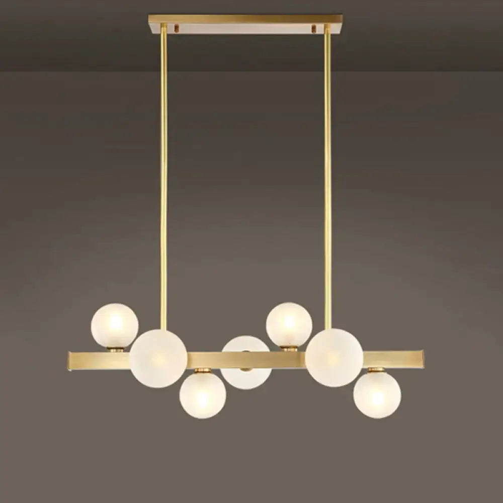 DecorBites™ Modern Brass LED Glass Island Pendant Light Fixture - Spherical Design for Ceiling