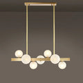 DecorBites™ Modern Brass LED Glass Island Pendant Light Fixture - Spherical Design for Ceiling