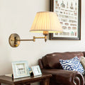 Modern brass swing arm paper wall mount lamp living room sconce