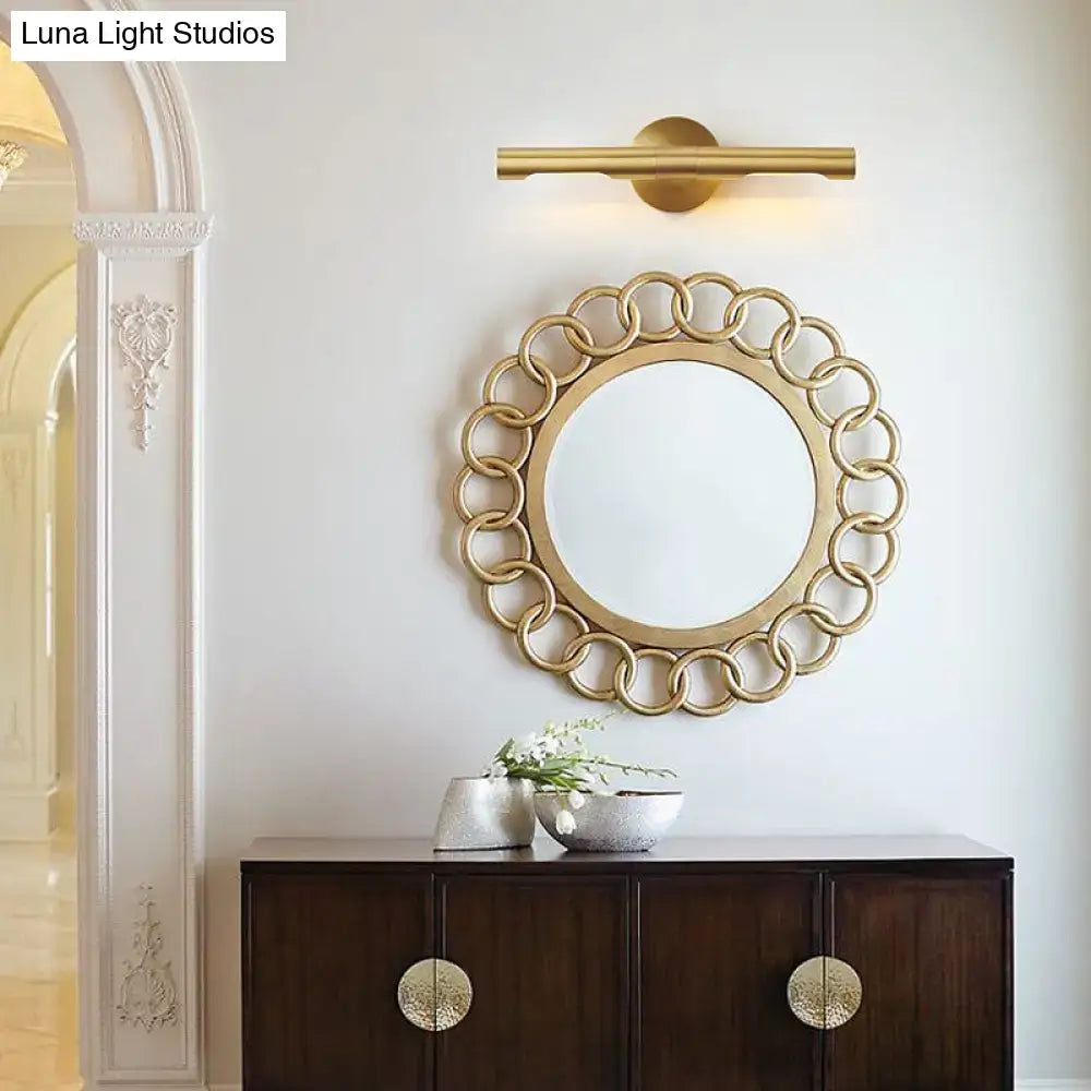 Modern brass tube vanity light bathroom wall sconce