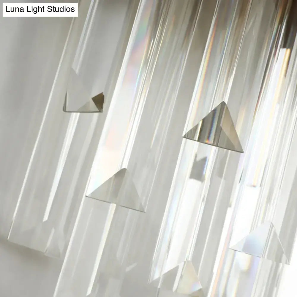 DecorBites™ Modern Brass Wall Mount Light with Clear Crystal Prism - 2 Headed Wall Lighting for Bedroom
