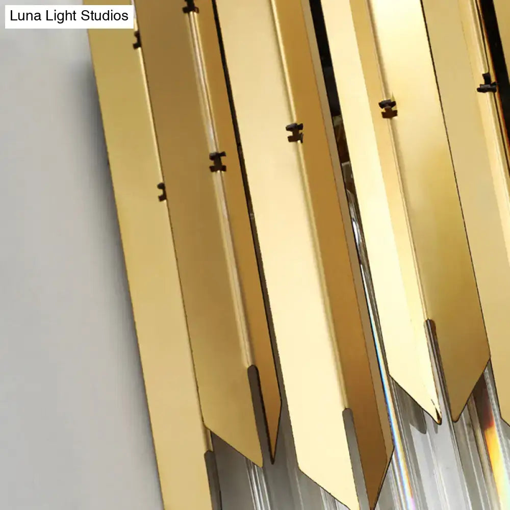 DecorBites™ Modern Brass Wall Mount Light with Clear Crystal Prism - 2 Headed Wall Lighting for Bedroom